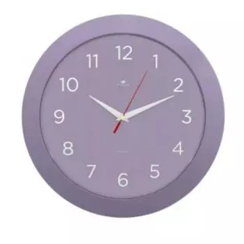часы настенные РУБИН Классика, d31см, круг, пластик, арабские цифры, сиреневый
