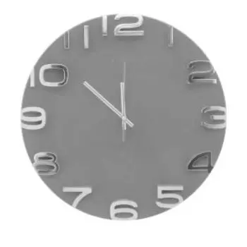 часы настенные РУБИН Классика, d34,5см, круг, пластик, арабские цифры, серый+серебро