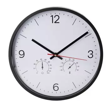 Часы настенные с метеостанцией, 30х4.3 см, пластик