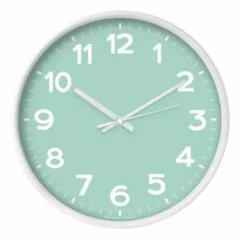 Часы настенные TroykaTime, 30 см, голубой, арабские цифры