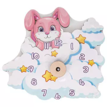 Часы настенные Зайчик на облаке, 23х25.5 см