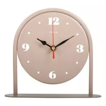 Часы настольные Рубин, 21х21 см, арабские цифры, металл, открытая стрелка, бежевый