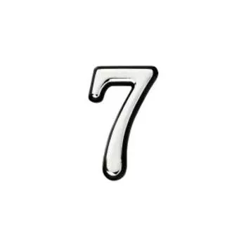 Цифра дверная 7, самоклеящаяся, пластик, 5.5 см, хром