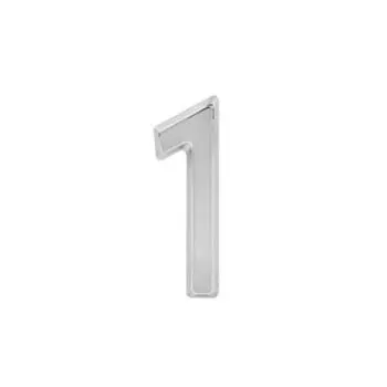 Цифра на дверь НОРА-М 1, 50 мм, пластик, хром