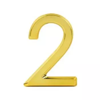 Цифра на дверь НОРА-М 2, 75 мм, пластик, золото