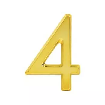 Цифра на дверь НОРА-М 4, 75 мм, пластик, золото