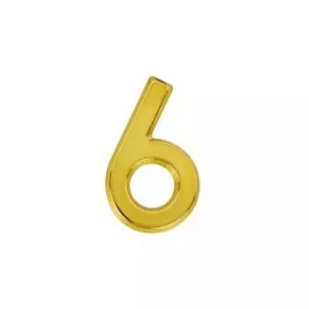 Цифра на дверь НОРА-М 6, 50 мм, пластик, золото