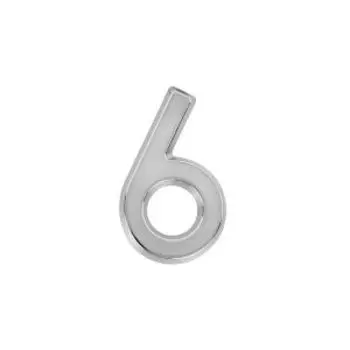 Цифра на дверь НОРА-М 6, 50 мм, пластик, хром