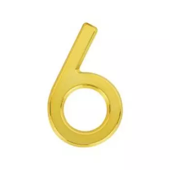 Цифра на дверь НОРА-М 6, 75 мм, пластик, золото