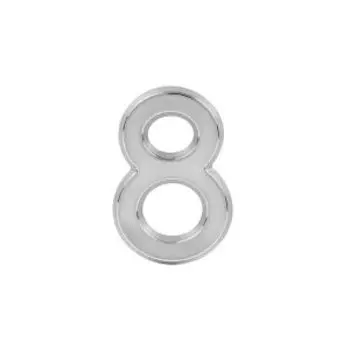 Цифра на дверь НОРА-М 8, 50 мм, пластик, хром