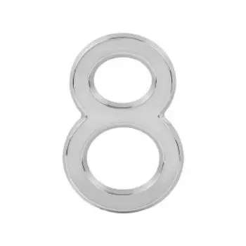 Цифра на дверь НОРА-М 8, 75 мм, пластик, хром