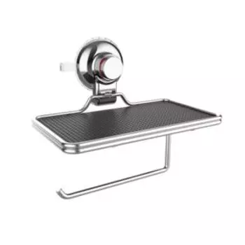 Держатель для туалетной бумаги Gromell Furn с полочкой для телефона, нерж. сталь