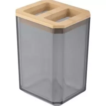 Держатель для зубных щеток Оникс, 7х6х10 см, полипропилен/бамбук