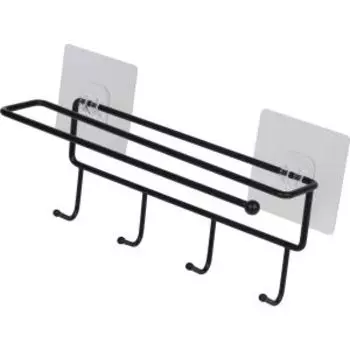 держатель подвесной MALLONY Magic MR-01 4 крючка+д/полотенец, 22х8х9.5 см, металл/пласт.