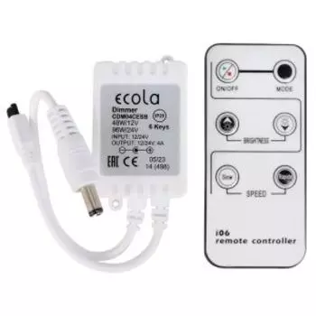 Диммер Ecola LED strip Dimmer, 4 A, 48 Вт, 12 В с инфракрасным пультом управления
