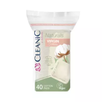 Диски ватные Cleanic Naturals Virgin Cotton, 40 шт, квадратные