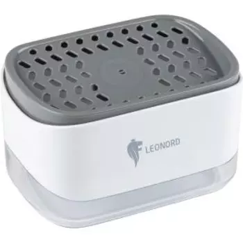 Диспенсер для моющего средства Sauber с держателем для губки, 300 мл, пластик