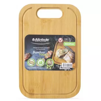 Доска разделочная Attribute Bamboo touch, 32х21 см, бамбук