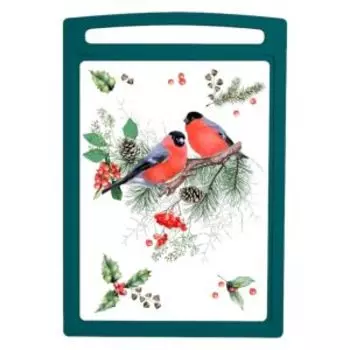 Доска разделочная Снегири, 33.8x23 см, пластик