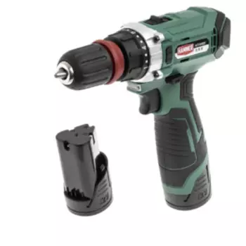 Дрель аккумуляторная HAMMER, 12В, 2x2Ач LiIon, 10мм, 1400об/мин, 28Нм