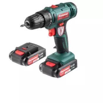 Дрель аккумуляторная HAMMER Flex, 14,4В, 2x2Ач, 10мм, 1350об/мин