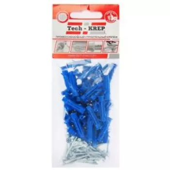 Дюбель 5х25 мм с саморезами оцинкованные TECH-KREP, 3,0х30 мм, потайная головка, 50 шт