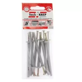 Дюбель-гвоздь с грибной манжетой TECH-KREP, 6х80мм, 10шт