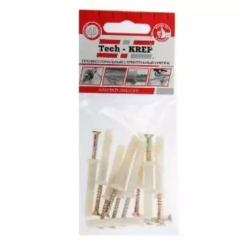 Дюбель-гвоздь с потайной манжетой TECH-KREP, 6х40мм, нейлон, 12шт