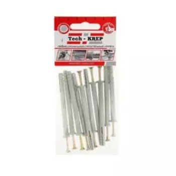 Дюбель-гвоздь с потайной манжетой TECH-KREP, 6х80мм, 10шт