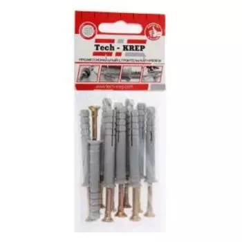 Дюбель-гвоздь с потайной манжетой TECH-KREP, 8х60мм, 10шт