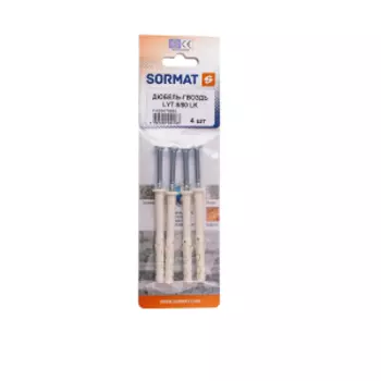 Дюбель-гвоздь Sormat LYT 8/80 LK SP, 4 шт, нейлон