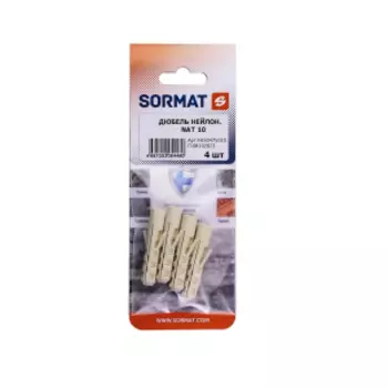 Дюбель нейлоновый Sormat NAT, 10х50 мм, 4 шт