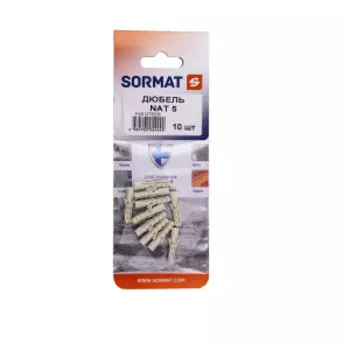 Дюбель нейлоновый Sormat NAT, 5х25 мм, 10 шт