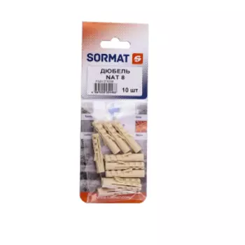 Дюбель нейлоновый Sormat NAT, 8х40 мм, 10 шт