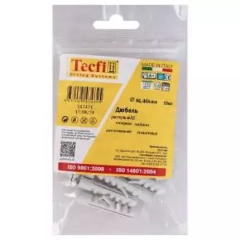 Дюбель распорный Tecfi AX, 8x40 мм, нейлон, 10 шт