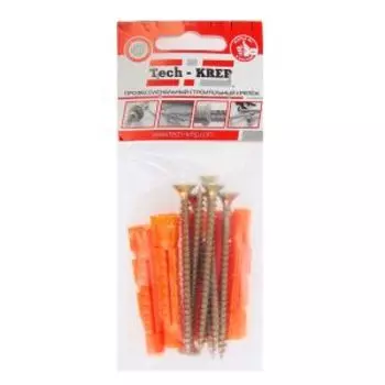 Дюбель универсальный 10х61мм с саморезами 6х80мм TECH-KREP, 6шт