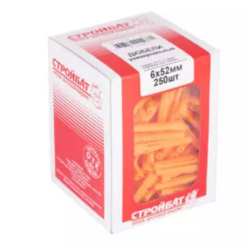 Дюбель универсальный, 6x52мм, 250шт