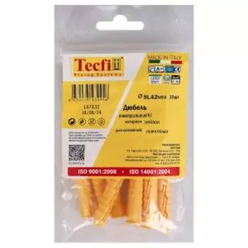 Дюбель универсальный Tecfi VZ, 8x42 мм, нейлон, 10 шт