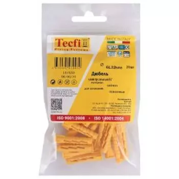 Дюбель универсальный Tecfi VZ, нейлон, 6x32 мм, 20 шт