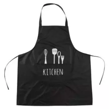 Фартук Доляна Kitchen, 70х65 см, полиэстер, черный
