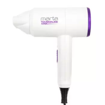 Фен Marta MT-1268, 1600 Вт, турмалиновая ионизация, концентратор, светлый чароит
