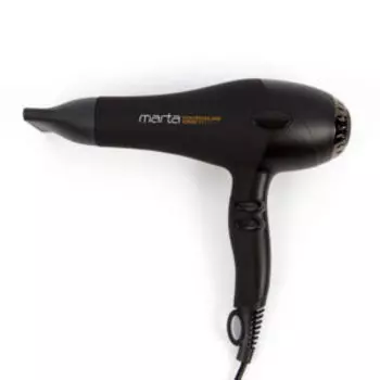 Фен Marta MT-1498, 2600 Вт, концентратор, диффузор, черный гранит