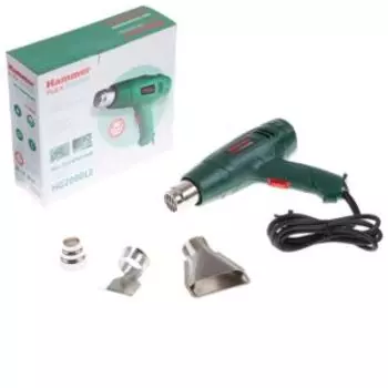 фен технический HAMMER Flex HG2000LE 2000Вт 350/600С 300/500л/мин насадки, теплая защита