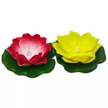 Фигура прудовая Кувшинка с подсветкой, разноцветная, 2 шт