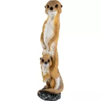 Фигура садовая Сурикат с детенышем, 47х12х13 см