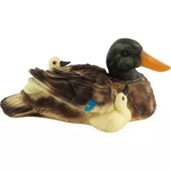 Фигура садовая Утка с утятами, 14 см