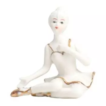 Фигурка декоративная Балерина, 7 см, керамика, золото