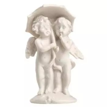 Фигурка декоративная Белоснежные ангелы под зонтом, 10.5х6х4.5 см, полистоун