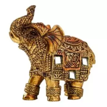 Фигурка декоративная Бронзовый слоник с попоной из арабского ковра, 6х5.5х2.5 см, полистоун