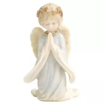 Фигурка декоративная Девочка-ангел в венке из звёзд, 10.5х6х6.5 см, полистоун
